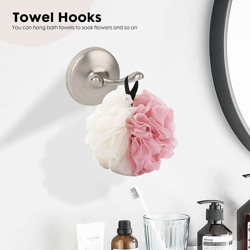 Ntipox 4-Piece Brushed Nickel Bathroom Hardware Accessories Set, 24 Inch Towel Bar, Towel Rack, Bathroom Towel Holder - Image 2