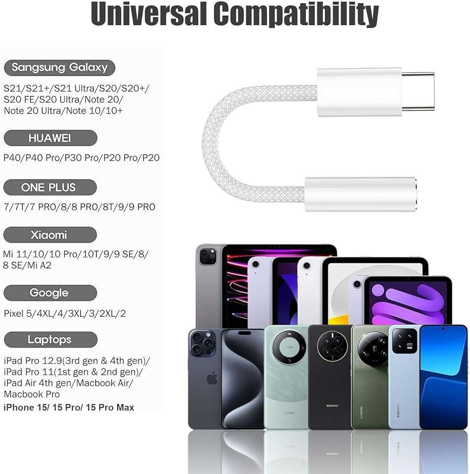 Fidioto 4 Pack USB-C to 3.5 mm Jack Adapter, Aux to USB C Adapter for Headphones Cable Compatible with iPhone 17/16 Pro Max/16 Pro/16/Samsung Galaxy S24/S23/S22/S21 Ultra/iPad Pro/Pixel 8 … - Image 3