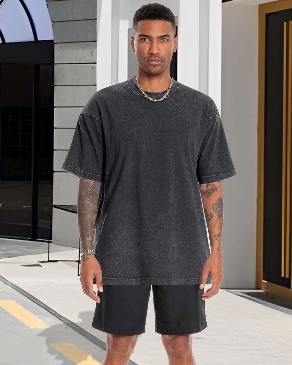 Oversized Tshirts for Men Short Sleeve Vintage Washed Basic Loose Tees 2026 - Image 2