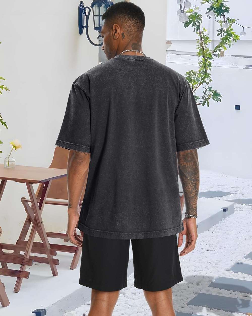 Oversized Tshirts for Men Short Sleeve Vintage Washed Basic Loose Tees 2026 - Image 5