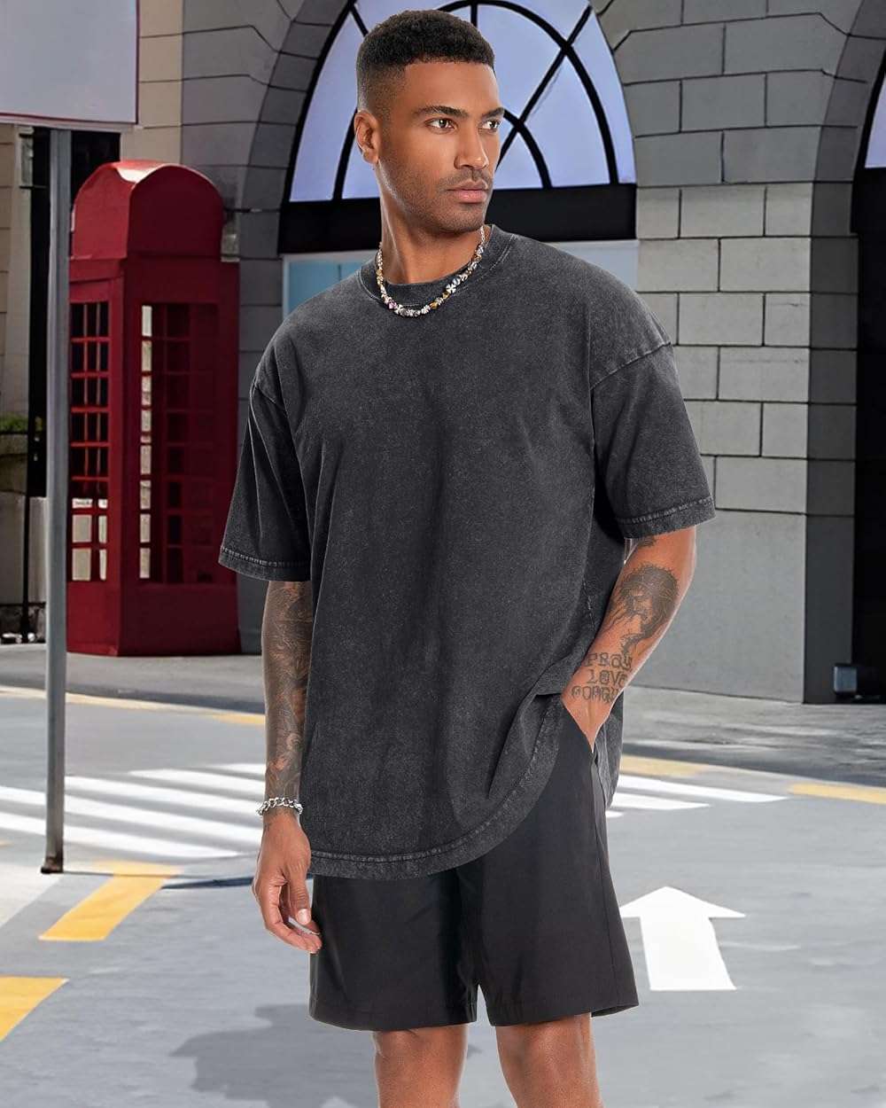 Oversized Tshirts for Men Short Sleeve Vintage Washed Basic Loose Tees 2026 - Image 6