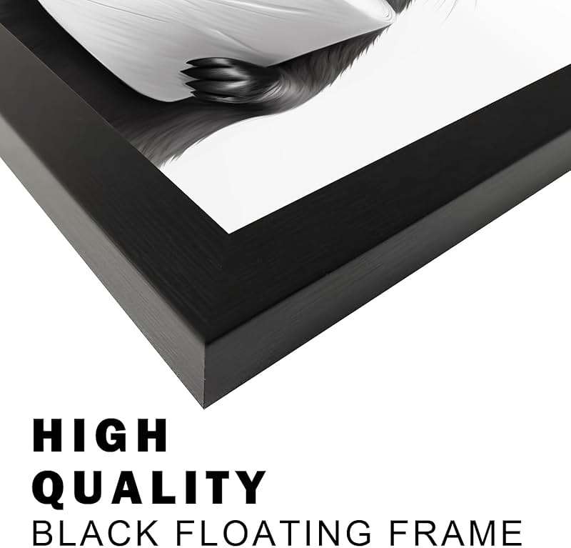 Bathroom Picture Wall Decor, Framed Black and White Bathroom Wall Art, Toilet Paper in Little Funny Raccoon's Hand Animal Canvas Print Painting - Image 5