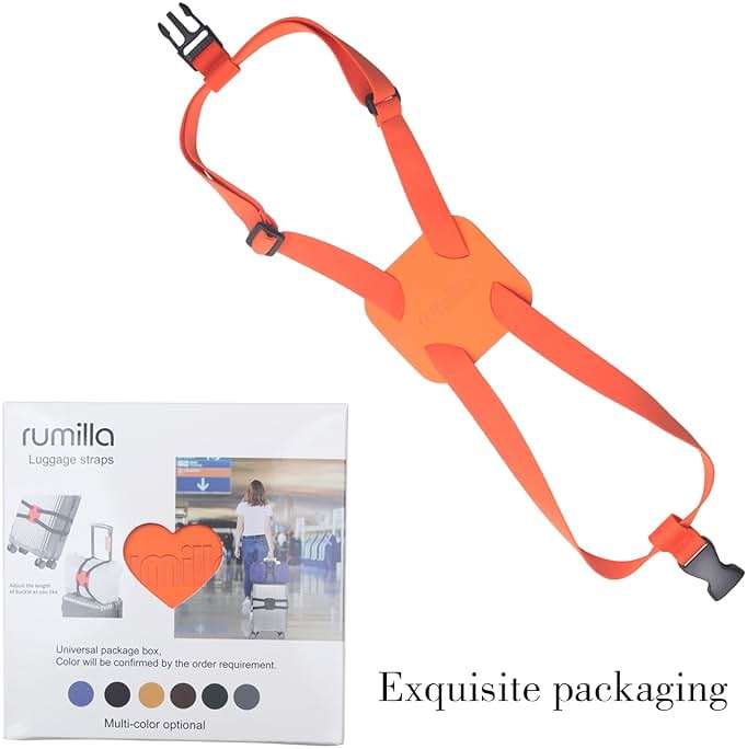 Luggage Straps Bag Bungee， Luggage Straps Suitcase Adjustable Belt，Add a Bag Easy to Travel Suitcase Elastic Strap Belt (Orange Luggage strap-1PCS) - Image 4