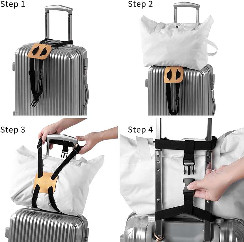 Luggage Straps Bag Bungee， Luggage Straps Suitcase Adjustable Belt，Add a Bag Easy to Travel Suitcase Elastic Strap Belt (Orange Luggage strap-1PCS) - Image 6