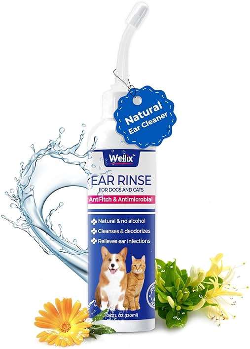 Wellix 120ml Ear Cleaner for Dog & Cat - Ear Infection Treatment Without Irritation - Dog Ear Wash for Itch Relief & Soothing Inflammation - Ear Wax, Powder and Odor Removal Drops - Image 1