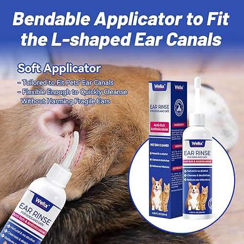 Wellix 120ml Ear Cleaner for Dog & Cat - Ear Infection Treatment Without Irritation - Dog Ear Wash for Itch Relief & Soothing Inflammation - Ear Wax, Powder and Odor Removal Drops - Image 4
