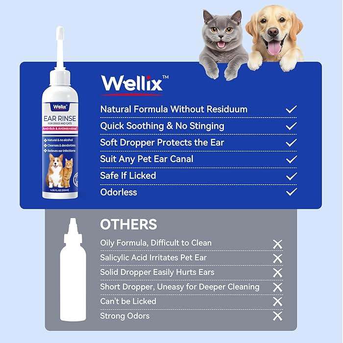 Wellix 120ml Ear Cleaner for Dog & Cat - Ear Infection Treatment Without Irritation - Dog Ear Wash for Itch Relief & Soothing Inflammation - Ear Wax, Powder and Odor Removal Drops - Image 7