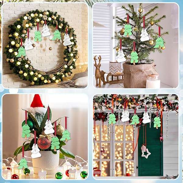 Zhehao 6 Pcs Christmas Tree Ornaments Sea Glass Christmas Tree and Sea Glass Snowman Crystal Xmas Craft Hanging Decoration Ocean Beach Seaglass Ornament Set for Xmas Party Home Decor - Image 7