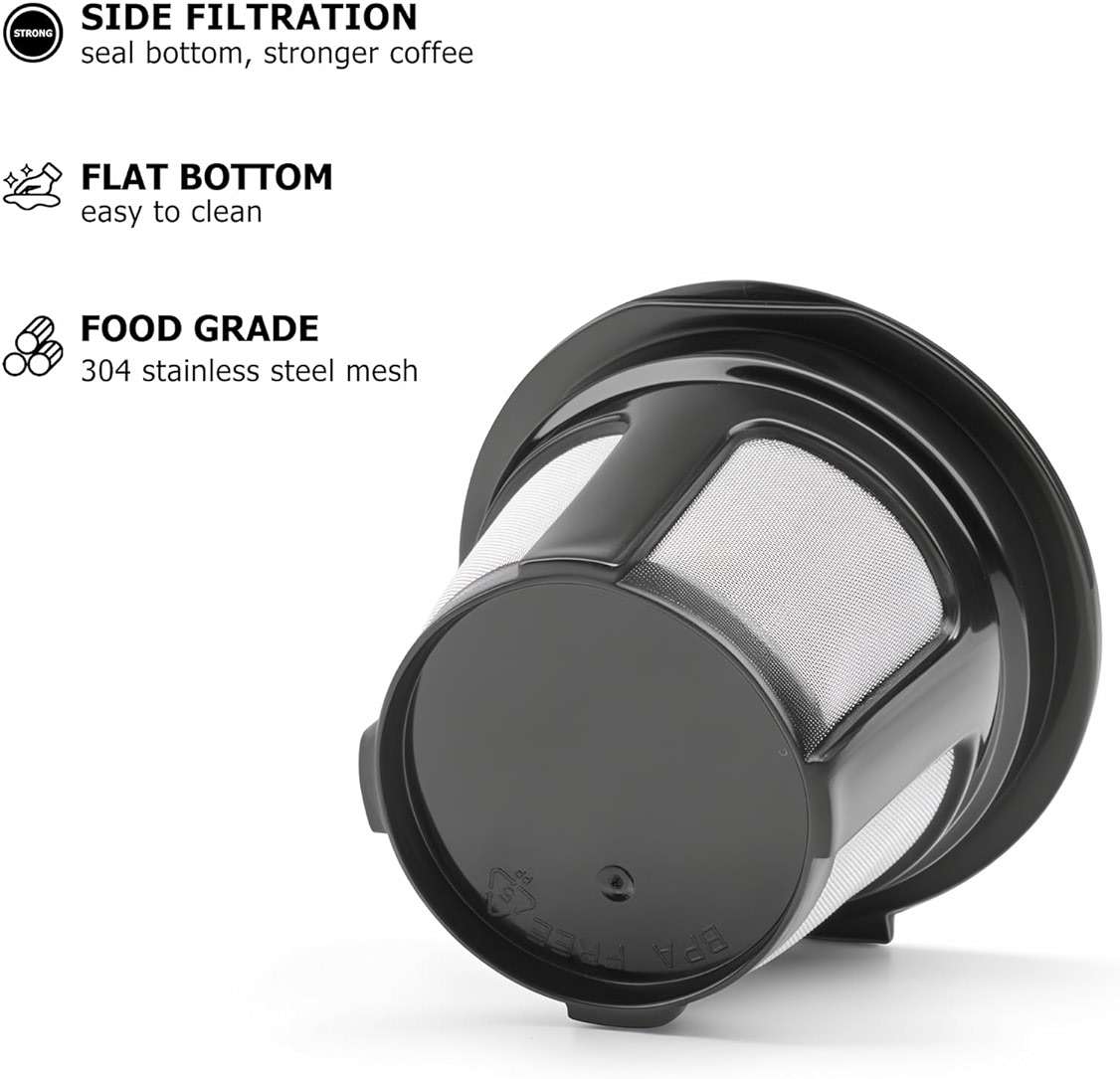 Reusable K Cups for Keurig K Elite, K Classic, K Compact, K Latte, K Duo and All 2.0 & 1.0 Coffee Makers, 2 Pack K Cup Coffee Filters - Black - Image 5