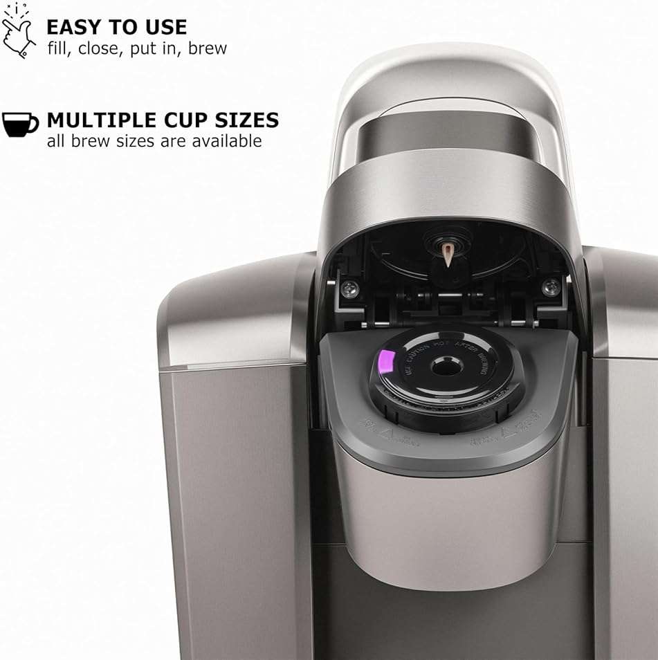 Reusable K Cups for Keurig K Elite, K Classic, K Compact, K Latte, K Duo and All 2.0 & 1.0 Coffee Makers, 2 Pack K Cup Coffee Filters - Black - Image 6