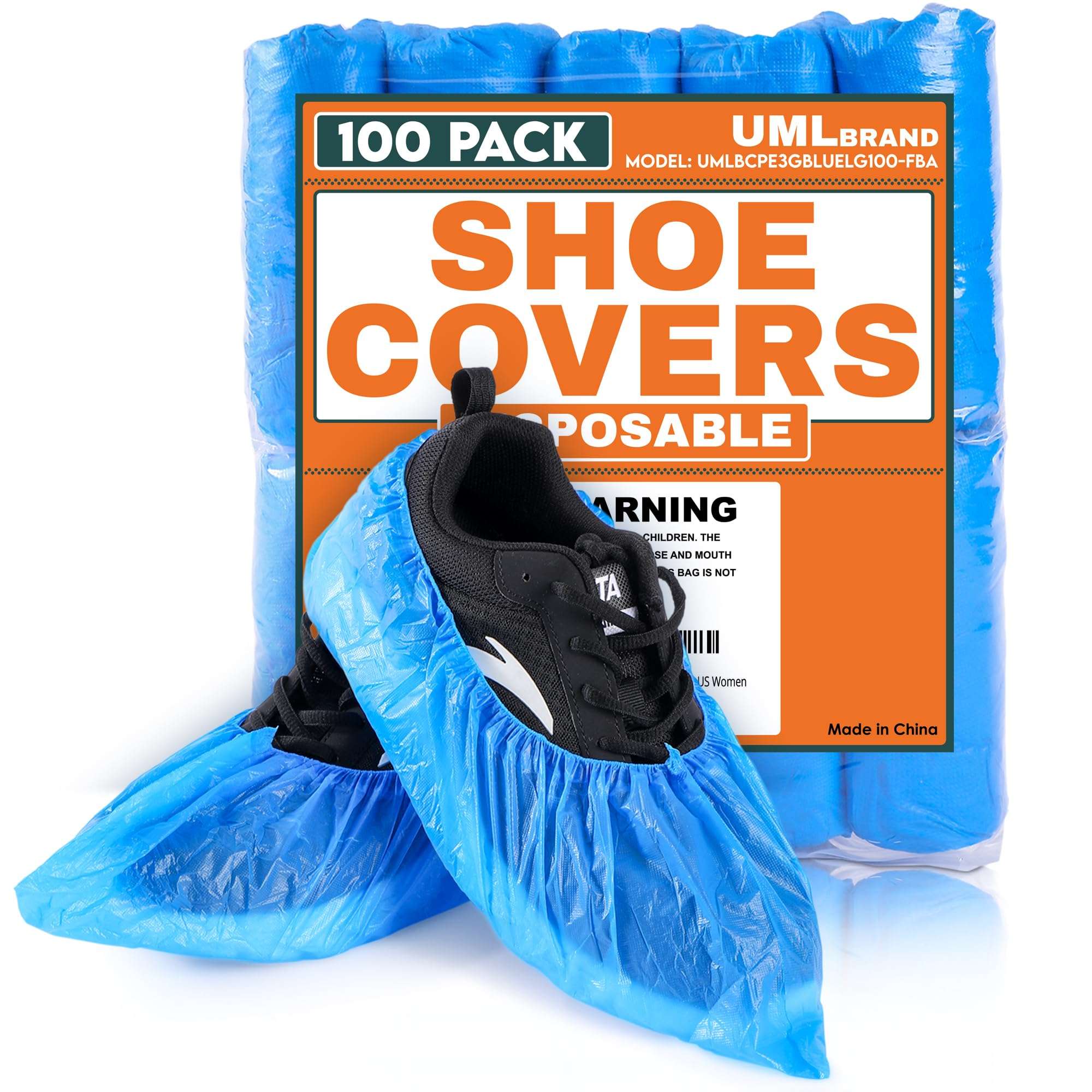 UML Brand Shoe Covers Disposable - 100 Pack - Booties for Shoes Covers - Indoor Waterproof Shoe Booties Disposable Non Slip - Fits Up To Size 11 US Men and 13 US Women - Image 1