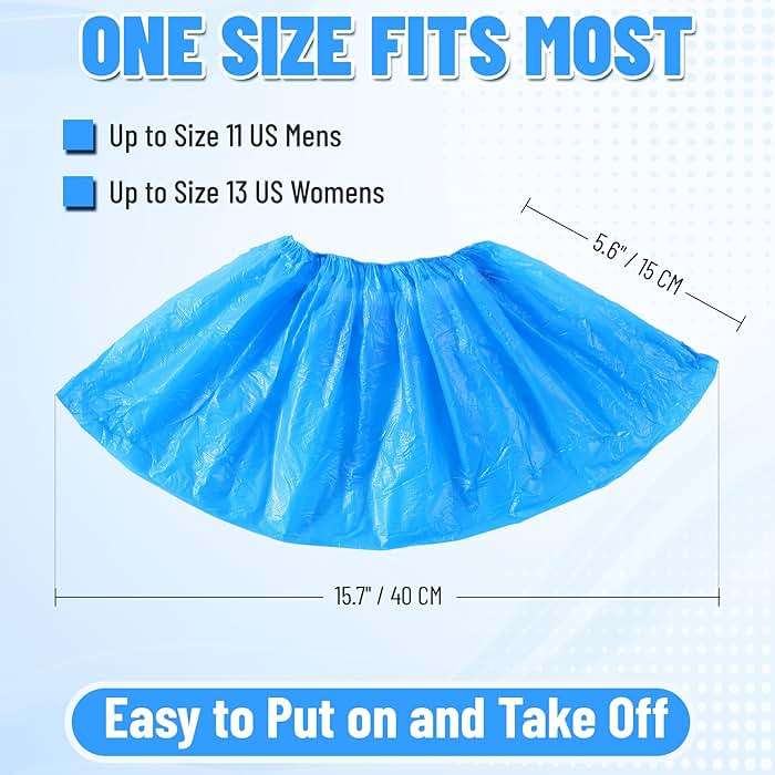 UML Brand Shoe Covers Disposable - 100 Pack - Booties for Shoes Covers - Indoor Waterproof Shoe Booties Disposable Non Slip - Fits Up To Size 11 US Men and 13 US Women - Image 2