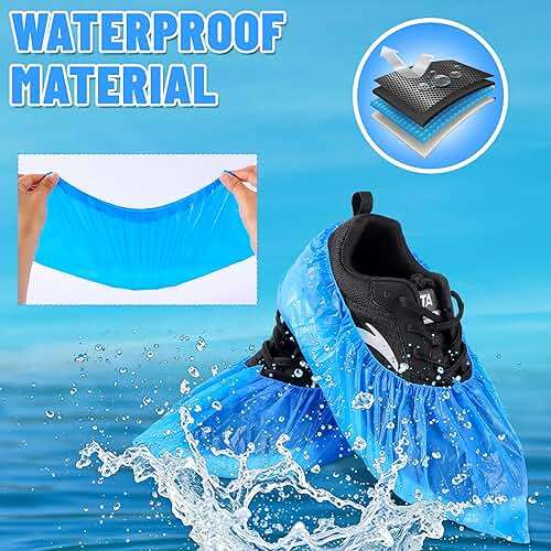 UML Brand Shoe Covers Disposable - 100 Pack - Booties for Shoes Covers - Indoor Waterproof Shoe Booties Disposable Non Slip - Fits Up To Size 11 US Men and 13 US Women - Image 6