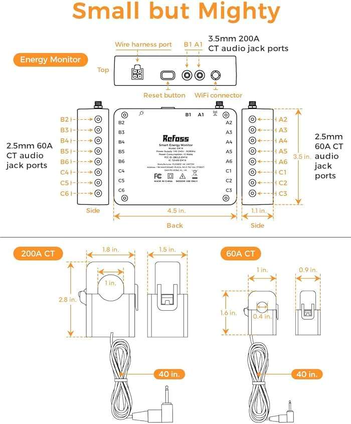 Smart Home Energy Monitor Supports Home Assistant, Real-Time Accurate Energy Consumption Tracking, Electricity Usage Monitor with 16x60A Circuit Sensors, 36-Month History, Solar Metering, 2.4G - Image 10
