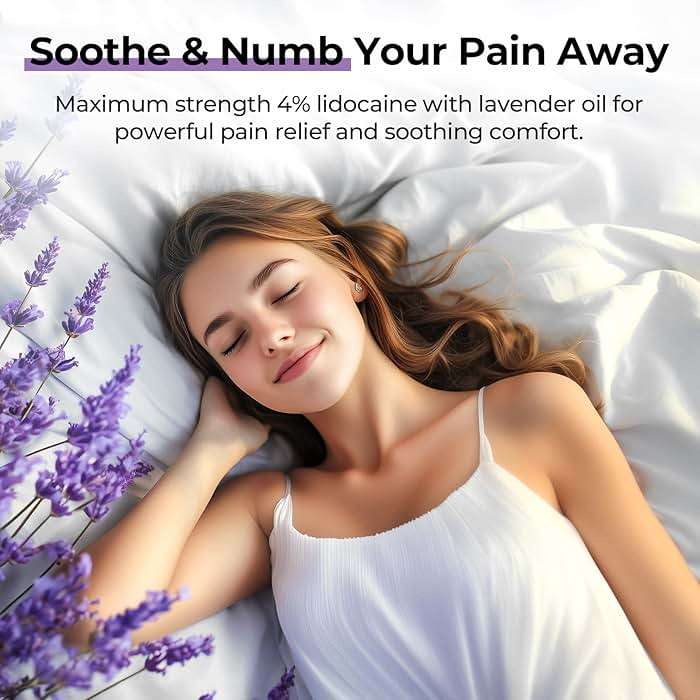 AUVON Max Strength Lidocaine Pain Relief Roll-On with Lavender Essential Oil, No Mess Applicator, Quick Absorbing to Numb & Soothe Pain Relief for Knees, Shoulders, 2.5 Oz, 2 Packs - Image 3
