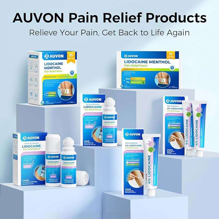 AUVON Max Strength Lidocaine Pain Relief Roll-On with Lavender Essential Oil, No Mess Applicator, Quick Absorbing to Numb & Soothe Pain Relief for Knees, Shoulders, 2.5 Oz, 2 Packs - Image 8