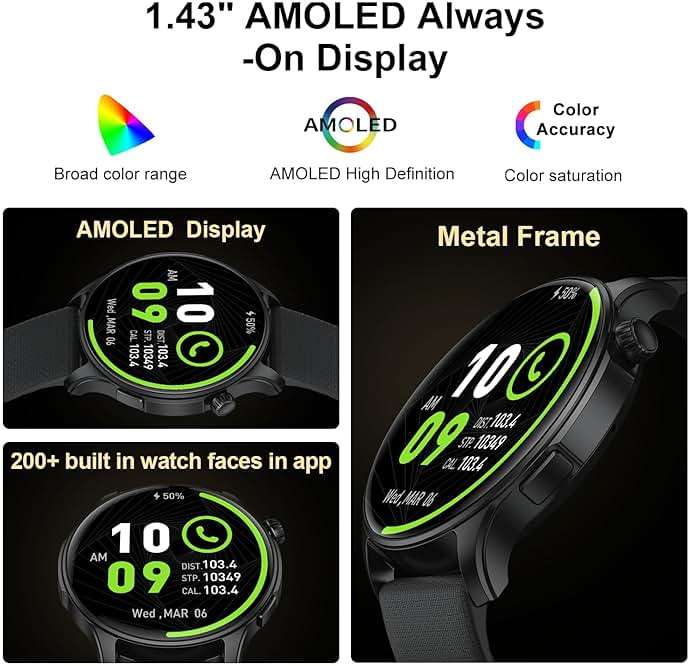 Smart Watch for Men Women Fitness: Waterproof Make/Answer Call Smart Watches for Men Digital Mens Watches Run Smartwatch Android Phones iPhone Samsung Compatible Heart Rate Monitor Step Tracker Black - Image 6