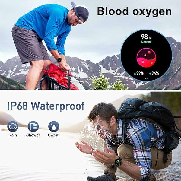 Smart Watch for Men Women Fitness: Waterproof Make/Answer Call Smart Watches for Men Digital Mens Watches Run Smartwatch Android Phones iPhone Samsung Compatible Heart Rate Monitor Step Tracker Black - Image 7