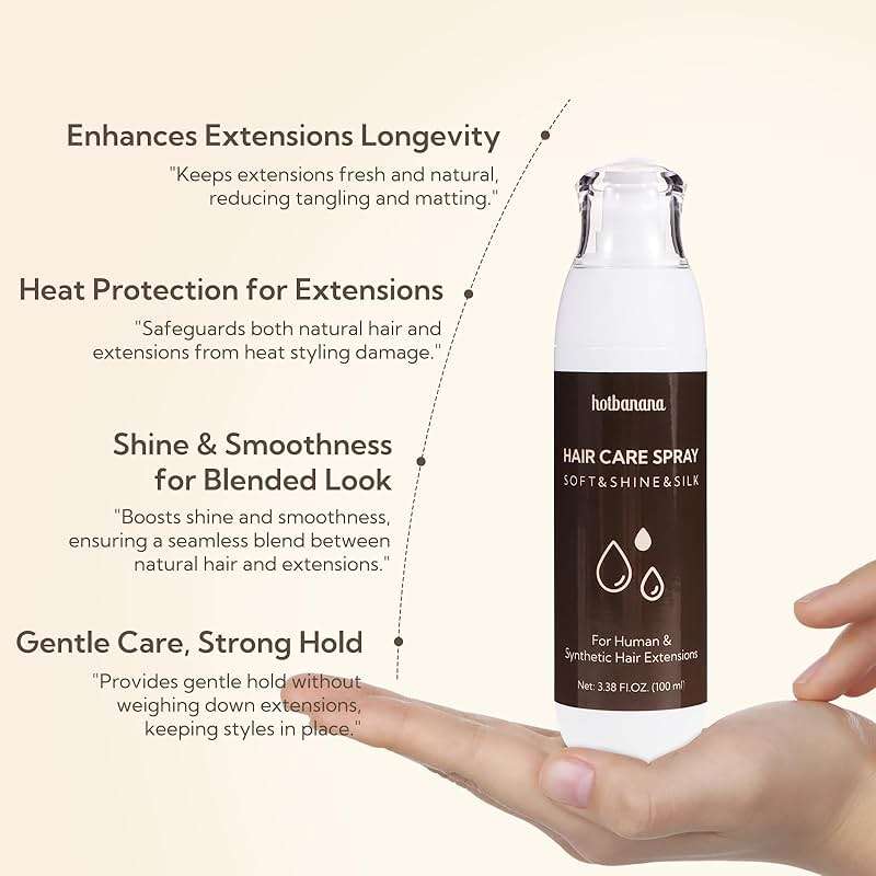 hotbanana Leave-in Conditioner Spray, Anti-Frizz Conditioning Hair Detangling Spray for All Hair Types Detangler Leave in Conditioner Heat Protectant for Curly, Dry & Damaged hair 3.38Oz - Image 3