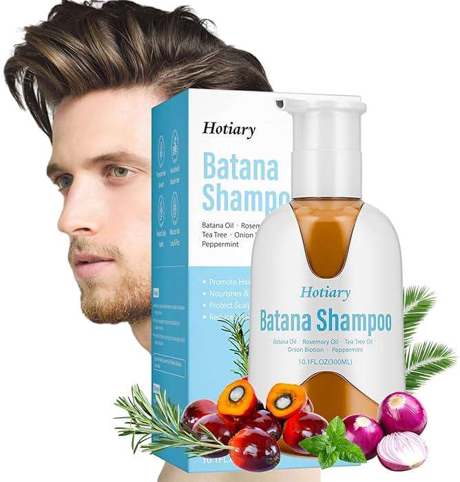 Hotiary Cold Pressed Batana Shampoo for Hair Growth Dr. Sebi, Organic Batana Oil Shampoo with Rosemary for Hair Loss, Nourishing Repair Damage Hair for Men & Women - Image 1
