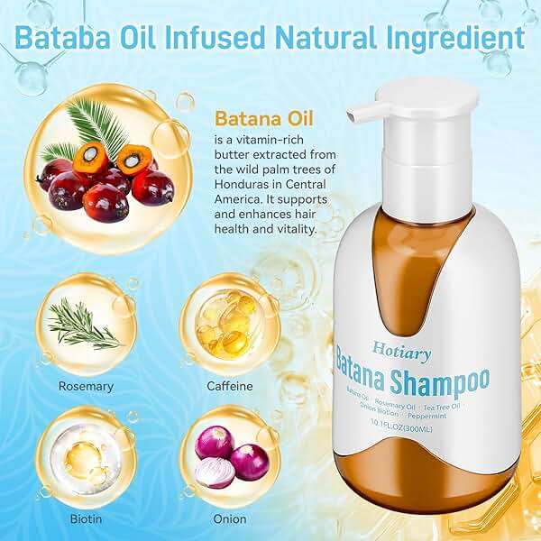 Hotiary Cold Pressed Batana Shampoo for Hair Growth Dr. Sebi, Organic Batana Oil Shampoo with Rosemary for Hair Loss, Nourishing Repair Damage Hair for Men & Women - Image 5