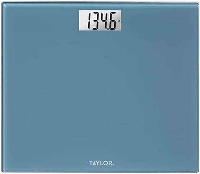 Taylor Digital Extra-Wide Extra High 500lb Capacity Bathroom Scale for Body Weight, Ultra Wide Platform, Digital Weighing Machine for People, Easy-to-Read, Slate Blue - Image 1