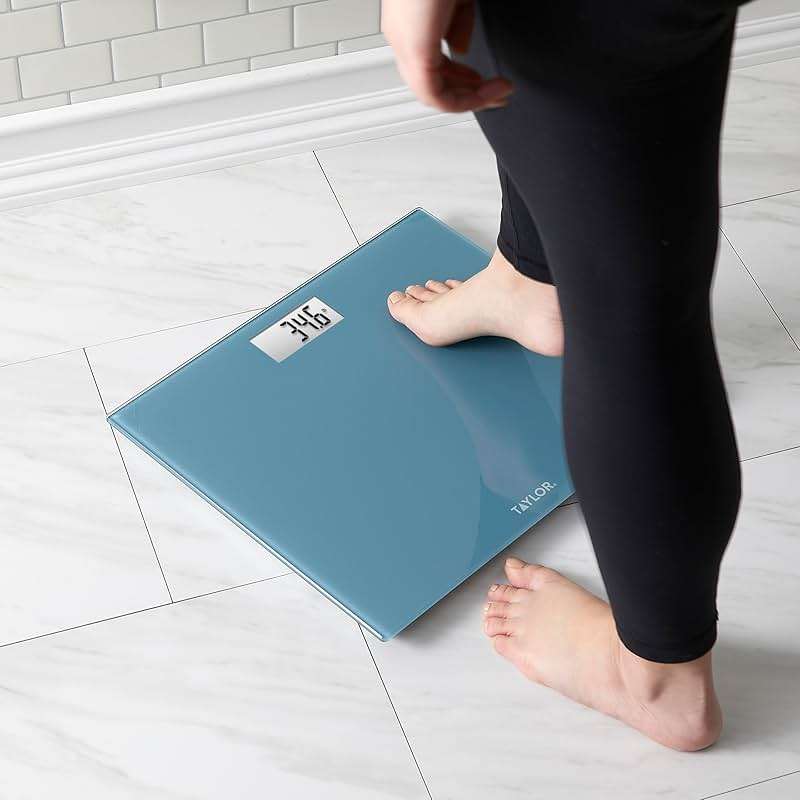 Taylor Digital Extra-Wide Extra High 500lb Capacity Bathroom Scale for Body Weight, Ultra Wide Platform, Digital Weighing Machine for People, Easy-to-Read, Slate Blue - Image 5