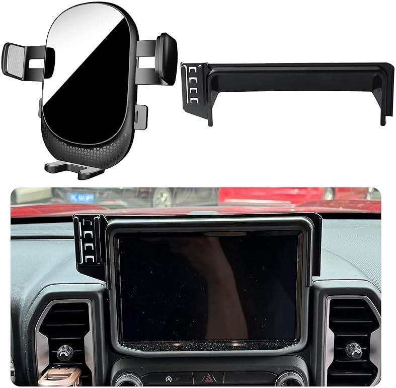 MikeHam Car Phone Holder for Ford Bronco Sport Auto Accessories [Only for 2021-2024 Bronco Sport] [Auto Lock Hands Free Cell Phone Mount Car fits for iPhone & All Smartphones] - Image 1
