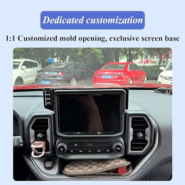 MikeHam Car Phone Holder for Ford Bronco Sport Auto Accessories [Only for 2021-2024 Bronco Sport] [Auto Lock Hands Free Cell Phone Mount Car fits for iPhone & All Smartphones] - Image 2
