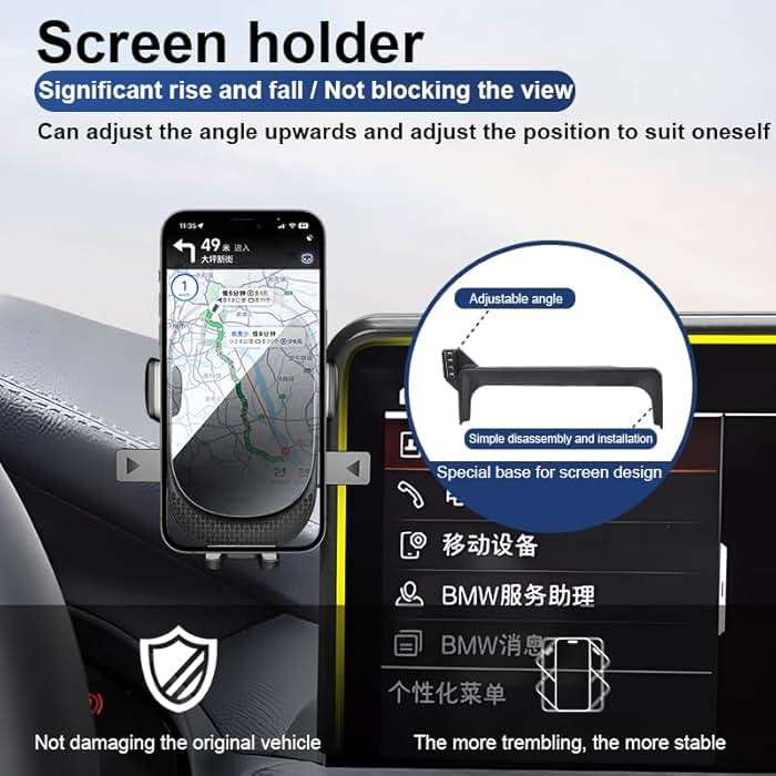 MikeHam Car Phone Holder for Ford Bronco Sport Auto Accessories [Only for 2021-2024 Bronco Sport] [Auto Lock Hands Free Cell Phone Mount Car fits for iPhone & All Smartphones] - Image 3