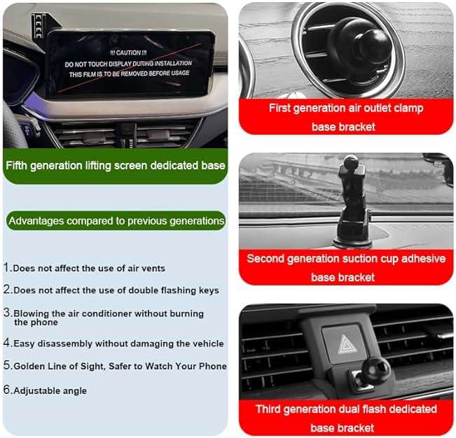 MikeHam Car Phone Holder for Ford Bronco Sport Auto Accessories [Only for 2021-2024 Bronco Sport] [Auto Lock Hands Free Cell Phone Mount Car fits for iPhone & All Smartphones] - Image 4