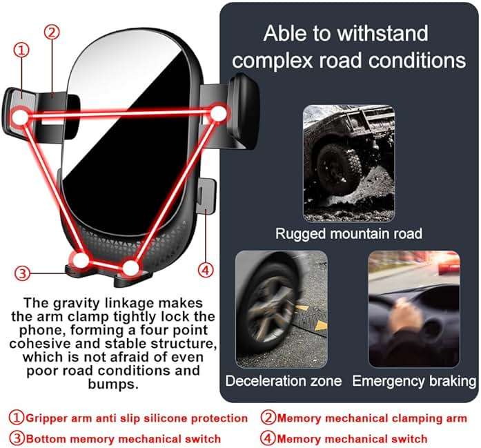 MikeHam Car Phone Holder for Ford Bronco Sport Auto Accessories [Only for 2021-2024 Bronco Sport] [Auto Lock Hands Free Cell Phone Mount Car fits for iPhone & All Smartphones] - Image 6