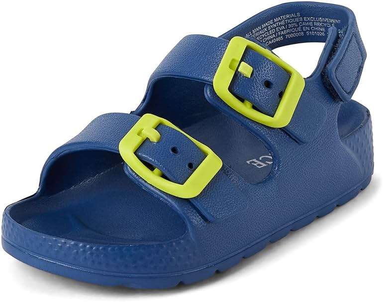 The Children's Place Baby Boys and Toddler Everyday Double Buckle Slide Sandals with Backstrap - Image 2