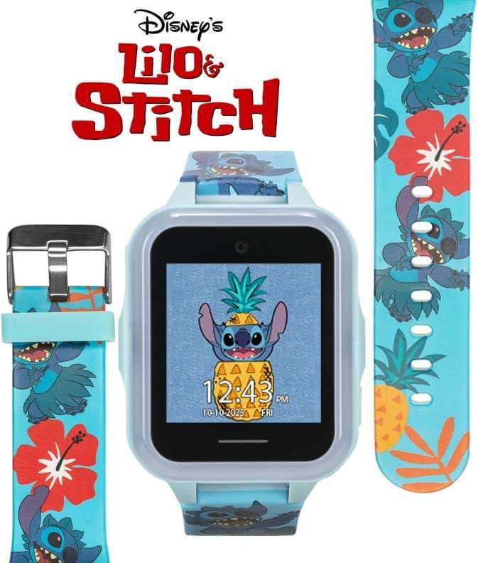 Disney Stitch Kids Interactive Smartwatch with Touchscreen, Camera, Games, Pedometer, Voice Recorder, and Alarm for Boys & Girls Aged 6+ - Blue Character Band, Multi-Color LED Light-Up Bezel - Image 5