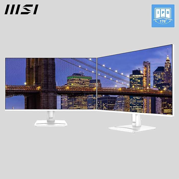 msi PRO MP275W E2 27-inch IPS 1920 x 1080 (FHD) Gaming Office Monitor, 120Hz, Free-Sync, HDMI, DisplayPort, VGA Port, VESA Mountable, Tilt, Speaker, 4-Side Slim Bezel 1ms, White - Image 7