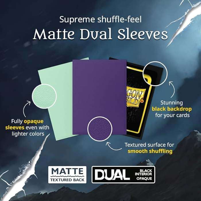 Dragon Shield | Matte Dual Standard Size Card Sleeves | 100 CT - Smooth & Tough Premium TCG Sleeves - Compatible with Pokemon, Flesh & Blood, One Piece & Magic the Gathering | Red/Gold - Image 4