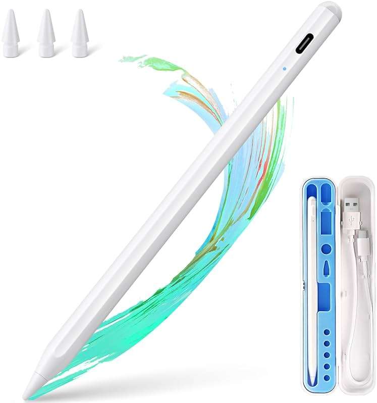 Stylus Pen for iPad Apple: Fast Charge for iPad Pencil Apple Pen with Palm Rejection Tilt Sensitivity - Pen for iPad 10/9/8/7/6, iPad Pro 12.9"/11"/13" M4, iPad mini 6/5, iPad Air 5/4/3/11"-13" M2 - Image 1