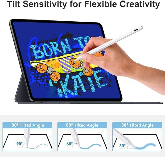 Stylus Pen for iPad Apple: Fast Charge for iPad Pencil Apple Pen with Palm Rejection Tilt Sensitivity - Pen for iPad 10/9/8/7/6, iPad Pro 12.9"/11"/13" M4, iPad mini 6/5, iPad Air 5/4/3/11"-13" M2 - Image 5
