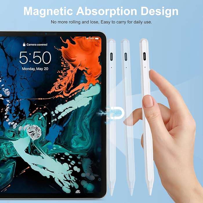 Stylus Pen for iPad Apple: Fast Charge for iPad Pencil Apple Pen with Palm Rejection Tilt Sensitivity - Pen for iPad 10/9/8/7/6, iPad Pro 12.9"/11"/13" M4, iPad mini 6/5, iPad Air 5/4/3/11"-13" M2 - Image 6
