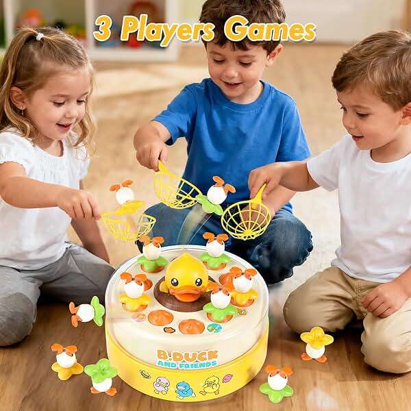 B.Duck Catch and Bounce Games Toys for Kids 3-5, B.Duck Board Games with 3 Nets for Kids 4-6, Christmas Birthday Xmas Gifts for Toddler Boys Girls 3 4 5 6 Years Old - Image 2