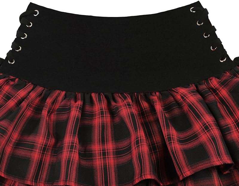 TSMNZMU Women's Goth Mini Skirts - Punk Grunge High Waist Emo Alt Mall Gothic Harajuku Lolita Skirts - Image 3