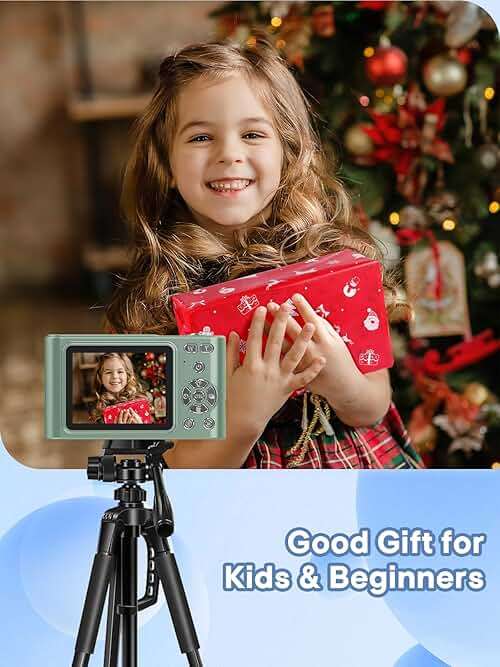 Digital Camera, 44MP Full HD 1080P Point and Shoot Camera with 64GB Card, Anti Shake 16X Zoom Compact Volg Cameras, Portable Small Camara Gift for Kids, Ages Teen Girl Boy - Green - Image 6
