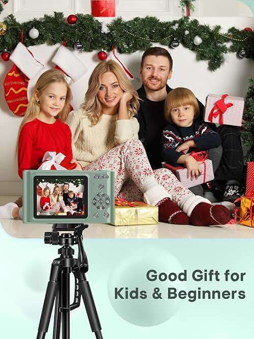Digital Camera - 1080P Vlog Camera, 44MP Compact, 16X Zoom, Anti-Shake, Green Gift for Kids - Image 6
