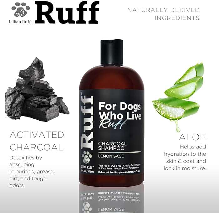 Ruff by Lillian Ruff Activated Charcoal Pet Shampoo – Deep Cleanser, Deodorizer, Stain Remover – Lemon Sage Scent, pH Balanced, Hydrate Dry Itchy Skin – Safe for Puppies & Mature Dogs - Image 4