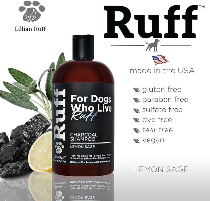 Ruff by Lillian Ruff Activated Charcoal Pet Shampoo – Deep Cleanser, Deodorizer, Stain Remover – Lemon Sage Scent, pH Balanced, Hydrate Dry Itchy Skin – Safe for Puppies & Mature Dogs - Image 5
