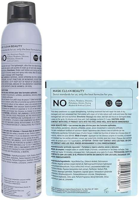 HASK Chia Seed Volumizing Dry Shampoo Duo (4.3oz-Qty 2) & Argan Oil Repairing Deep Conditioner Packette, Aluminum-Free, Sulfate-Free, Paraben-Free, Color Safe, for All Hair Types - Image 8