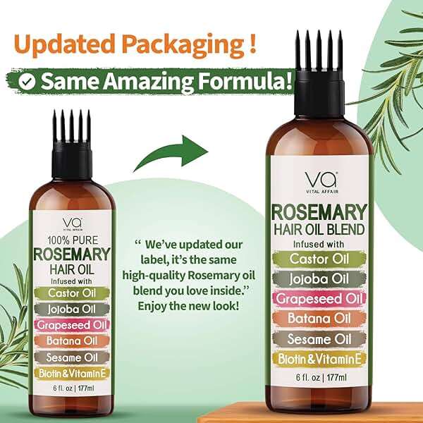 Blend Of Pure Rosemary Oil For Hair Growth With Castor, Batana, Jojoba Oil-Infused With Biotin & Vitamin E-Blend of Effective Hair Oils for Hair Growth-Strengthening Treatment-By Vital Affair-6 Fl Oz - Image 6