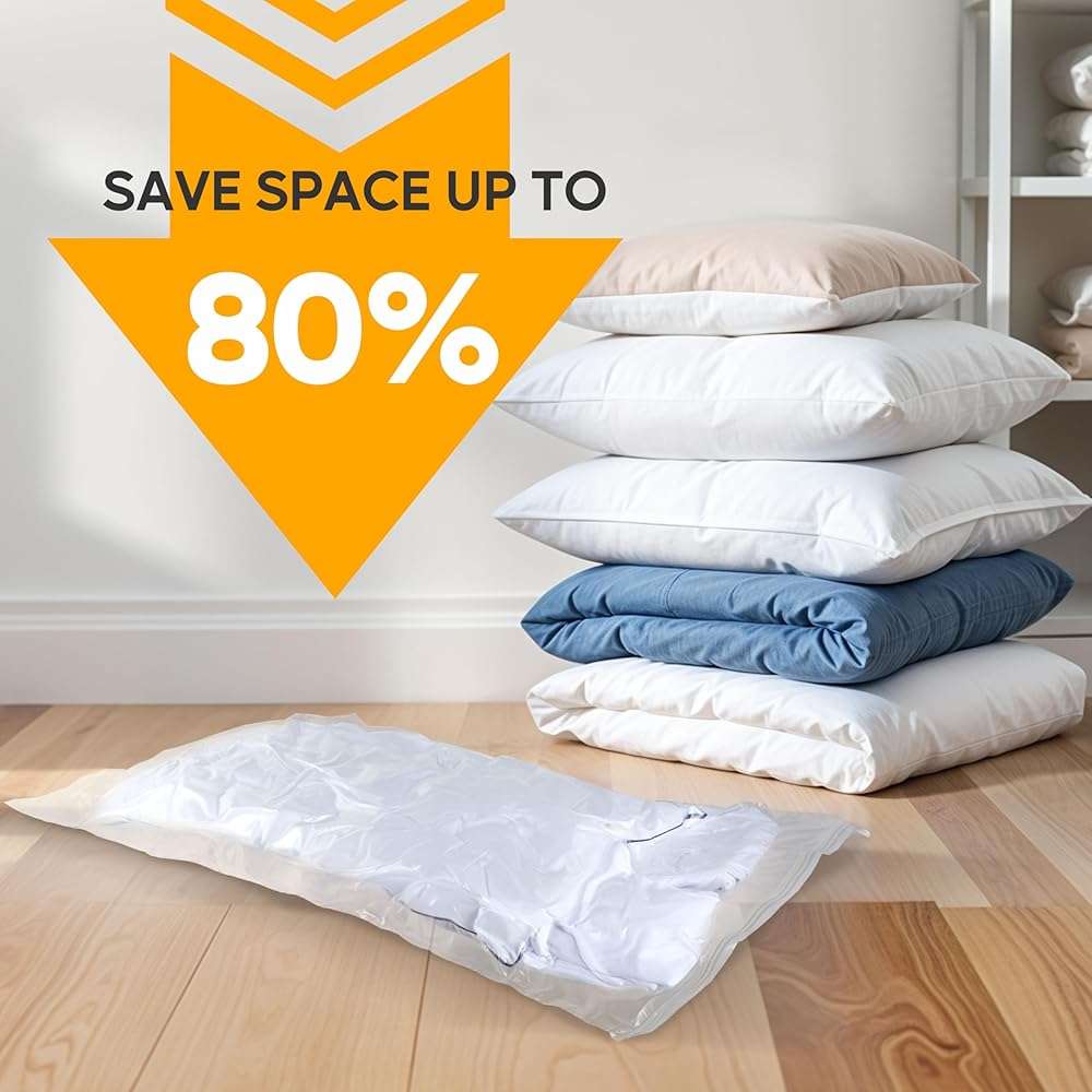 10 Jumbo Vacuum Seal Bags with Hand Pump, Vacuum Storage Bags, Space Saver Bags for Clothing, Comforters, Blankets, Bedding, Pillows - Image 4