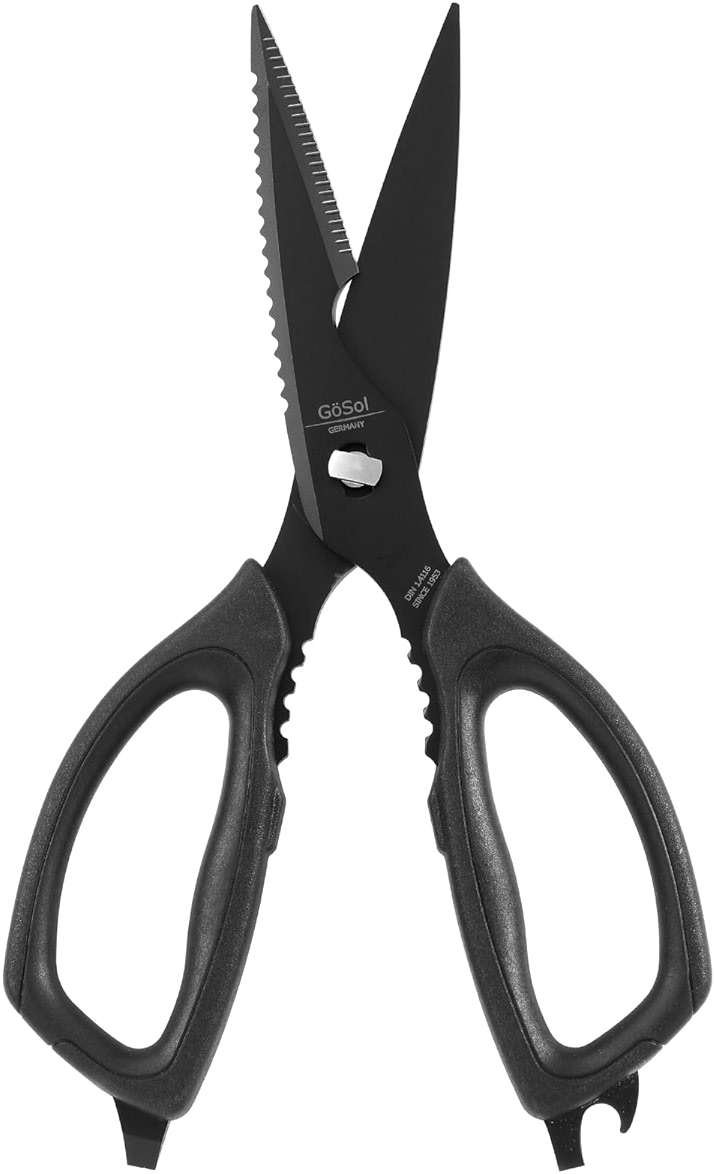 Kitchen Shears Come Apart Kitchen Scissors for Food Heavy Duty Chicken Bone Fish Nutcracker Can Opener Shears with Serrated Blade Premium Black Titanium Plated Stainless Steel 02A - Image 8