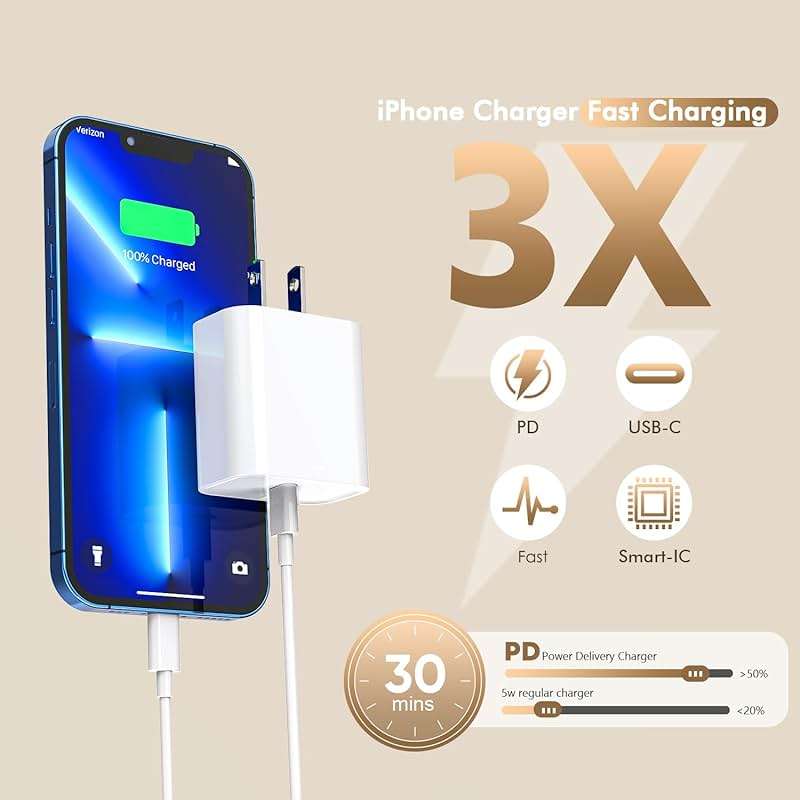 [Apple MFi Certified]10FT Fast iPhone Charger,Extra Long Apple Charger Fast Charging 2Pack USB C Charger Block Plug + 10Foot Lightning Cable Cord for iPhone 14/Pro/Pro Max/Plus/13/12/11/XS/XR/X/SE2022 - Image 4